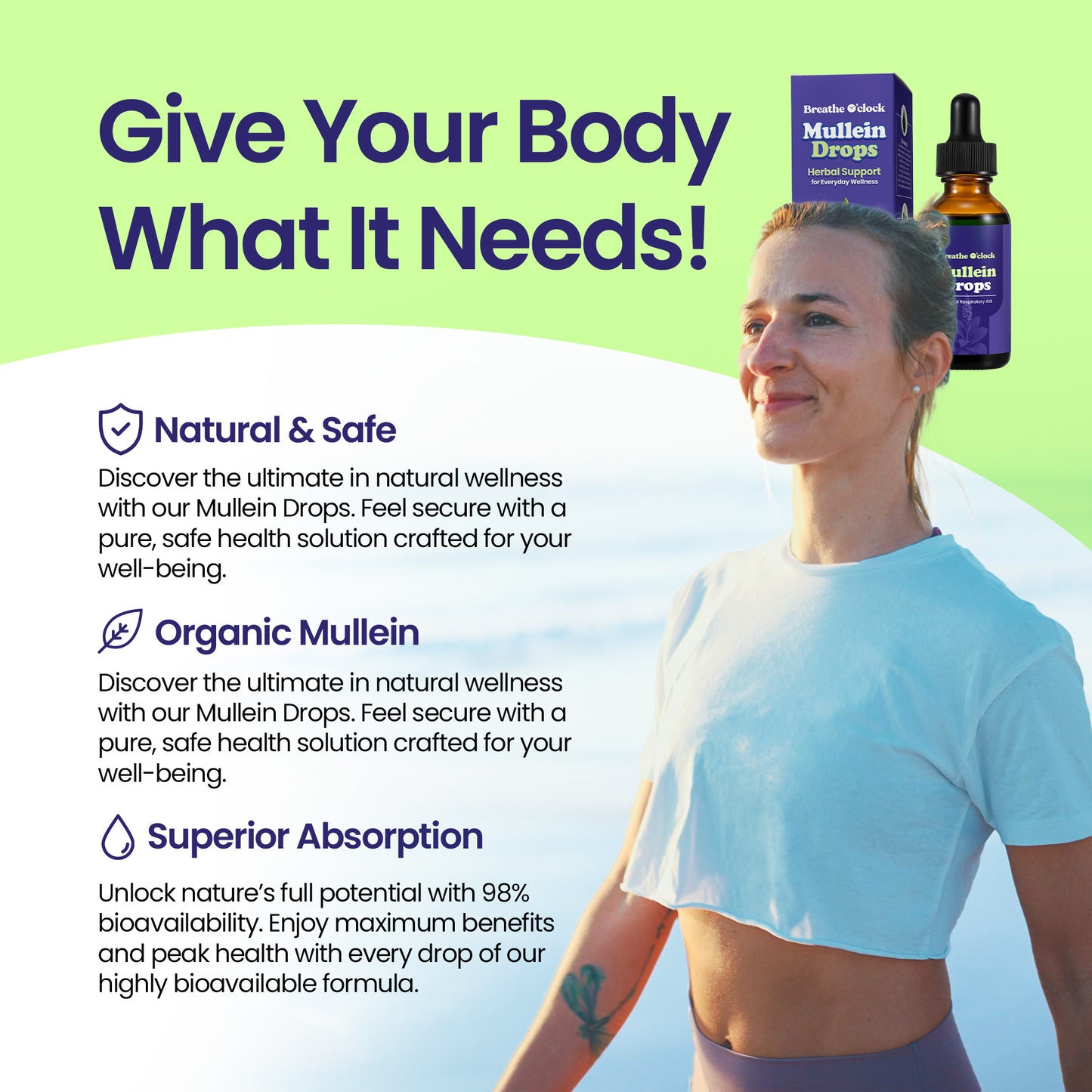 Mullein Herbal Drops with Chlorophyll – Traditional Respiratory Support (60mL)